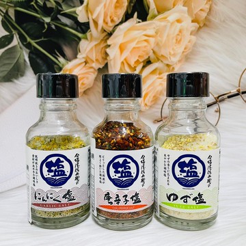 日本今塩屋佐兵衛今鹽屋佐兵衛調味鹽大蒜鹽58g 唐辛子鹽59g 柚子鹽75g 台灣樂天市場 Line購物