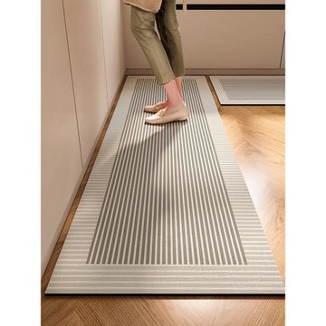 廚房專用地墊吸水防滑門口腳墊硅藻泥防油耐臟可裁剪l形長條地毯