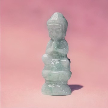 飄綠花翡翠寶寶佛擺飾擺件 | 天然緬甸玉A貨翡翠 | 送禮