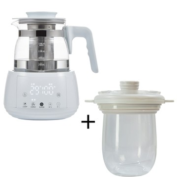 ikiiki伊崎家電 1.3L智能調溫烹煮壺(雪靄白)、0.9L燉盅