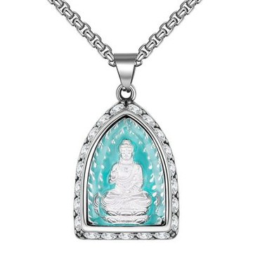 MoonDy 843 項鍊 大日如來-羊猴 十二生肖飾品 不鏽鋼項鍊 守護佛項鍊 飾品 本