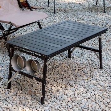 《OUTDOOR》IGT鋁合金蛋捲桌-黑 2組+ IGT鋁合金蛋捲桌延伸架-1單位  201001 001001