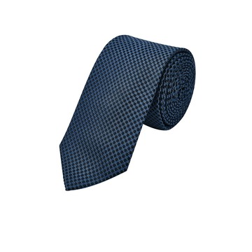 絲質格紋配襯領帶/午夜藍色 | 3110065073