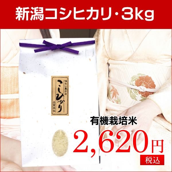 お歳暮 米 3kg 白米 新潟 コシヒカリ 減農薬米