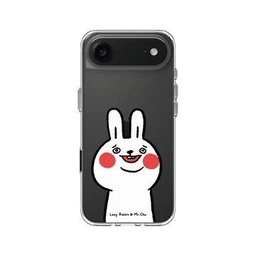 iPhone Air Clear Case（相機按鈕） 透明 - 懶散兔與啾先生 Lazy Rabbit and Mr.Chu - 傻笑