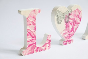 度身訂造 - 婚禮木製英文字母裝飾 (白色邊)