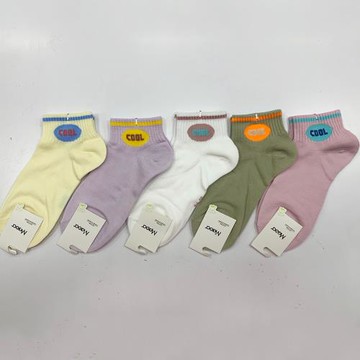 imaco 撞色COOL日系棉質短襪(5雙)