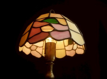 【老時光 OLD-TIME】早期美國彩繪玻璃桌燈