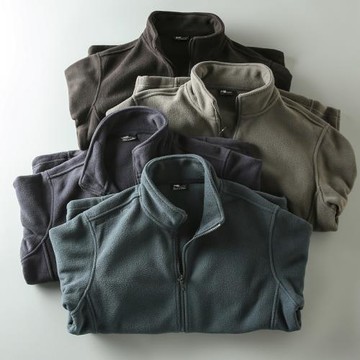 秋季新款 雙面搖粒絨 男士純色立領保暖抓絨衣寬松休閑夾克外套