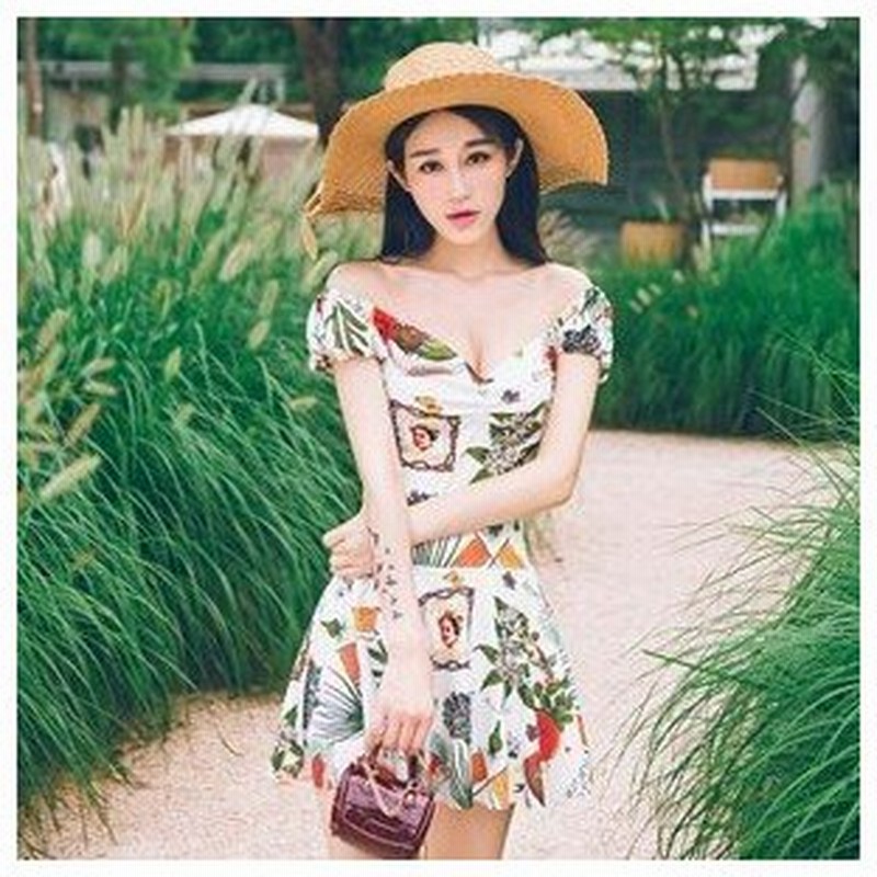 定番人気レディース水着ワンピース風谷間ビスチェバックオープン花柄体型カバー日焼け止め女子用水泳用swimsuit大サイズ有 通販 Lineポイント最大0 5 Get Lineショッピング