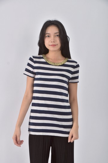 (S) juicy couture圓領藍色短袖上衣