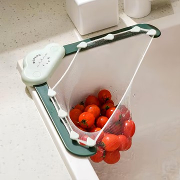 FANCY LIFE L型 綠色 廚房水槽瀝水架 廚餘收納  1個