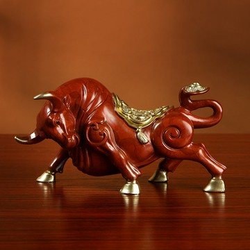 《牛氣沖天》純銅牛汽車車載用品擺件開業送禮客廳創意辦公室茶幾