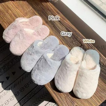 🌟臺灣出貨🌟冬季棉拖鞋加厚加絨女毛毛鞋超軟保暖冬季純色居家棉拖鞋女ins風