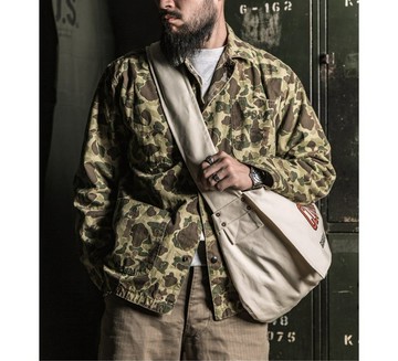 BRONSON 復古郵差包 加厚帆布包 斜挎包 大容量Newsboy Canva Bag