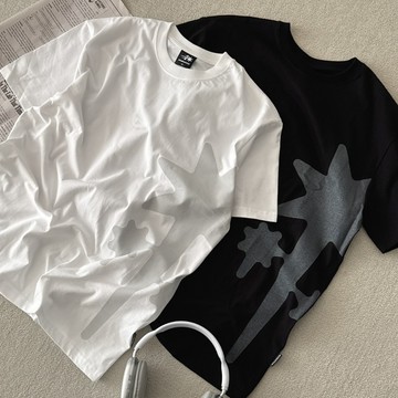 【FJstore】韓國 niceghostclub NGC SIDE SYMBOL 側邊星星 短T 短踢 寬鬆 落肩