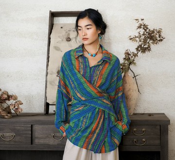 【虹霓暈染】新中式復古藏風 解構肌理襯衫