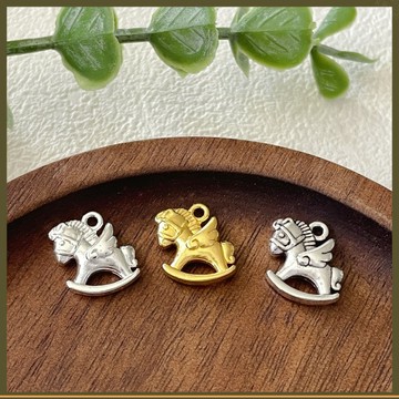 合金立體生肖馬年小木馬飛馬吊墜 手工diy手鍊項鍊串珠飾品小吊飾