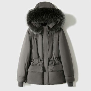 【巴黎精品】現貨+預購頂級真羽絨外套90%鵝絨羽絨衣秋冬外套大碼休閒女裝-銀狐毛領連帽短女外套2色a1lm53