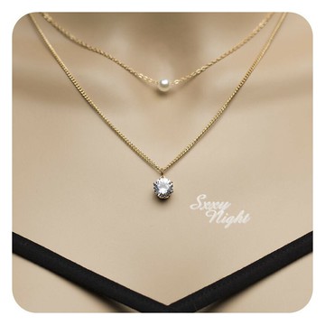 時尚~鋯石項鍊《H2463》