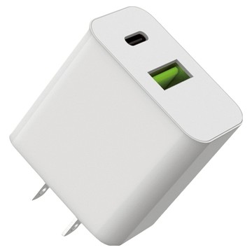 MCK 科技 20W 雙孔快充電源供應器  白色  1個