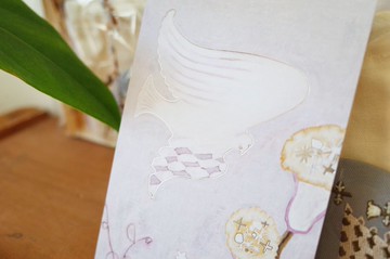 馬賽克與鳥 / 燙銀明信片