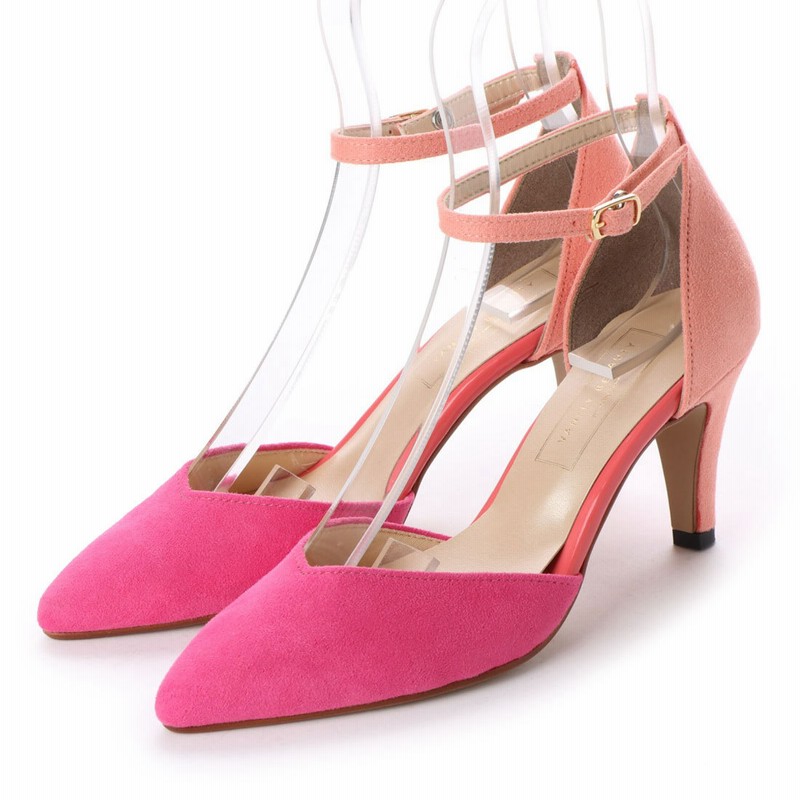 バニティービューティー Vanity Beauty 19春夏新作 アンクルストラップセパレートパンプス ピンクスエード 通販 Lineポイント最大get Lineショッピング