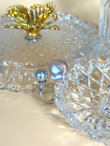 汐語 巴洛克雙珍珠戒指