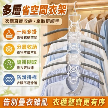 🔥多層掛衣架 省空間衣櫃收納架 多功能衣架 襯衫短袖收納衣架 家用衣物整理架 衣櫥掛衣收納 實用耐用款式推薦家用 日用