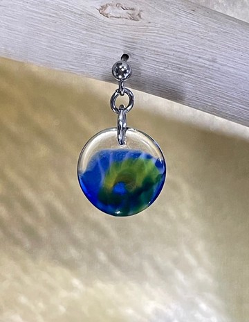 琉璃耳環 單邊1只 夾式耳環 窗花復古耳環 手作飾品 醫療鋼耳環