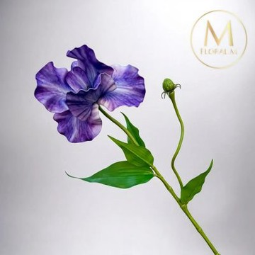 【Floral M】法式優雅女神單朵加大鳶尾花炫彩紫仿真花花材1入組(人造花/仿真花/假花/花藝DIY/裝飾花材)
