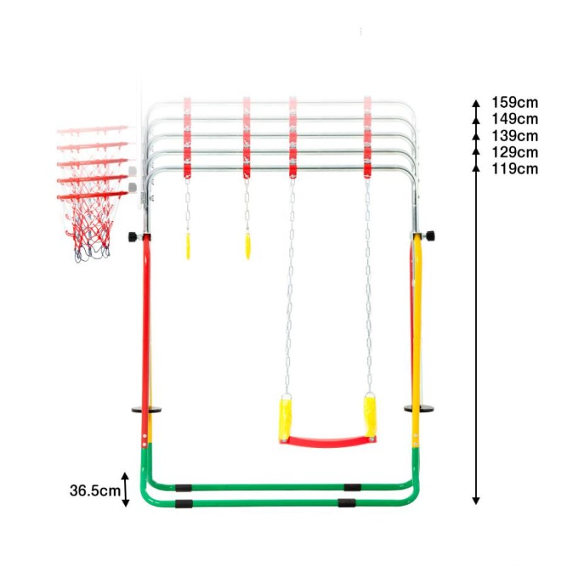鉄棒 室内 屋外 折りたたみ ブランコ 吊り輪 バスケットゴール 高さ