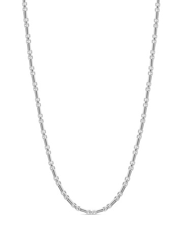 Nialaya Jewelry - figaro-link chain necklace - men - stainless steel - 22 - Silver