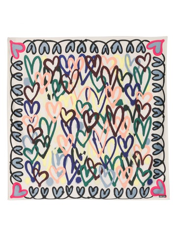 Bimba y Lola - heart-print satin scarf - women - Polyester - One Size - Neutrals