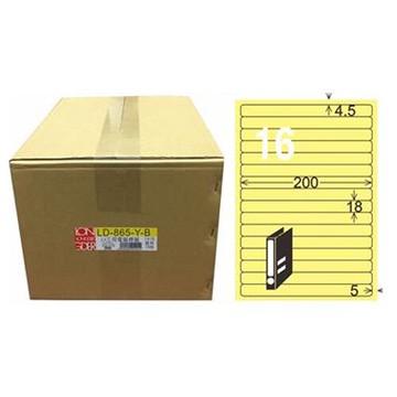 【龍德】A4三用電腦標籤 18x200mm 淺黃色1000入 / 箱 LD-865-Y-B【APP滿額下單10%點數(單一帳號最高5000點)】1/31止