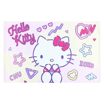 Hello Kitty 凱蒂貓 法蘭絨小毯 100%聚酯纖維  70 x 100cm  顏色隨機
