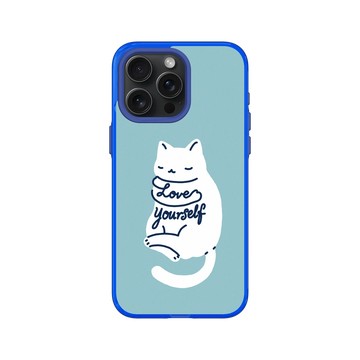 iPhone 15 Pro Max Clear 激光藍 - ilovedoodle (Lim Heng Swee) - Mindful Cat - Love Yourself