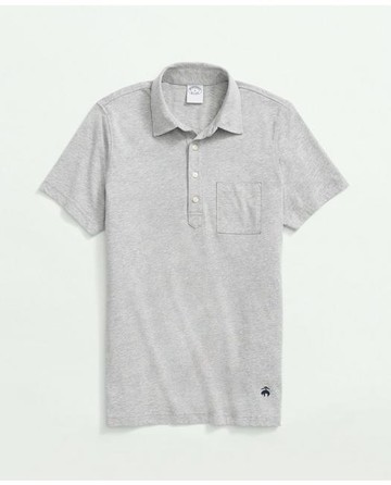 Brooks Brothers Men's The Vintage Polo Shirt In Cotton | Grey Heather | Size Medium