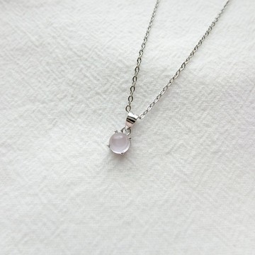 粉晶925純銀爪鑲項鍊