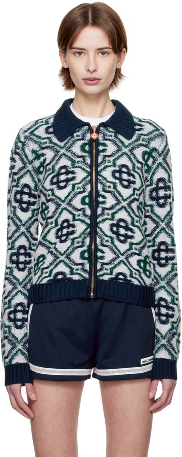 Casablanca 多色 Monogram Knit Zip 开衫
