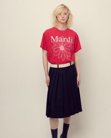 MARDI MERCREDI 印花短TEE 紅色 經典小雛菊 粉花 純棉 TSHIRT FLOWERMARDI