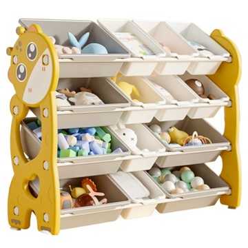 lilikoko 哩哩摳摳 萌鹿鐵桿收納架 組合8  4層  琥珀黃