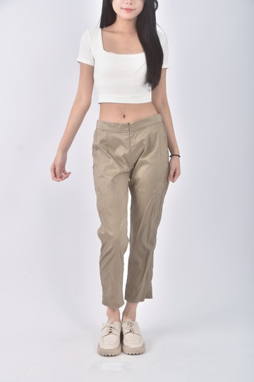 (M) cotelac綠棕色長褲