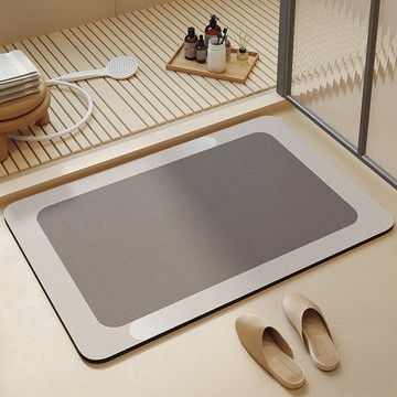 Mini嚴選 奶油風浴室珪藻泥吸水踏墊 CN0453-C  40 x 60cm  簡約 灰色
