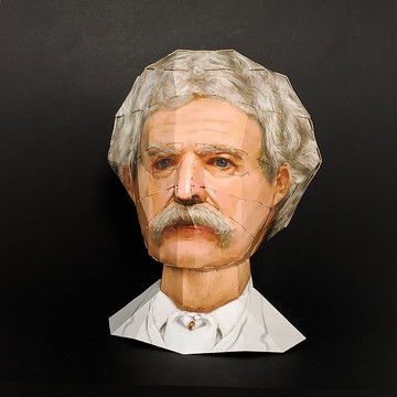 【酷比頭紙模型】馬克 吐溫 Mark Twain 文學作家免剪貼 立體拼圖