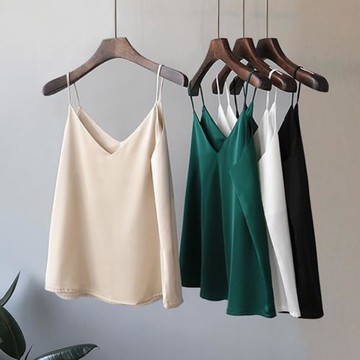 背心女夏西裝內搭外穿潮設計感小眾真絲吊帶打底無袖上衣桑蠶絲