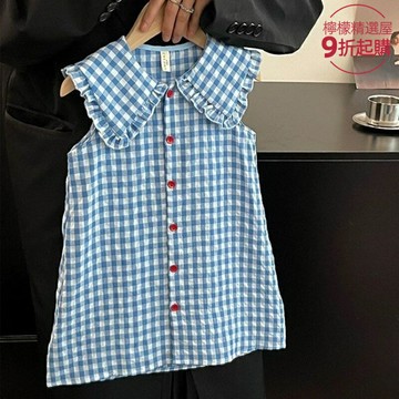 【時髦洋氣】女童連衣裙 童裝連衣裙 格子連衣裙 背心裙 夏季裙子 韓版設計 2024新款 透氣舒適 小女孩洋氣穿搭