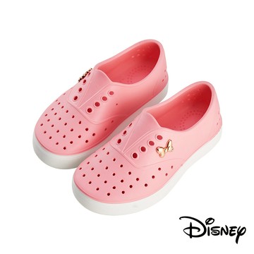 【迪士尼童鞋】造型飾釦防水雙色洞洞鞋-粉(米妮)