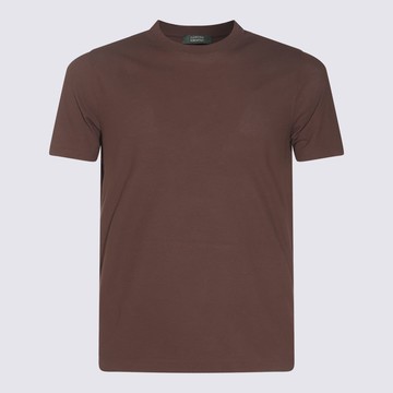 Zanone Brown Cotton T-shirt