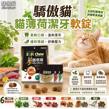 驕傲貓 Cat Glory 貓薄荷潔牙軟錠 柔軟口感 紓解壓力 緩和情緒 營養美味 挑嘴貓 6種口味 日常潔牙小零嘴